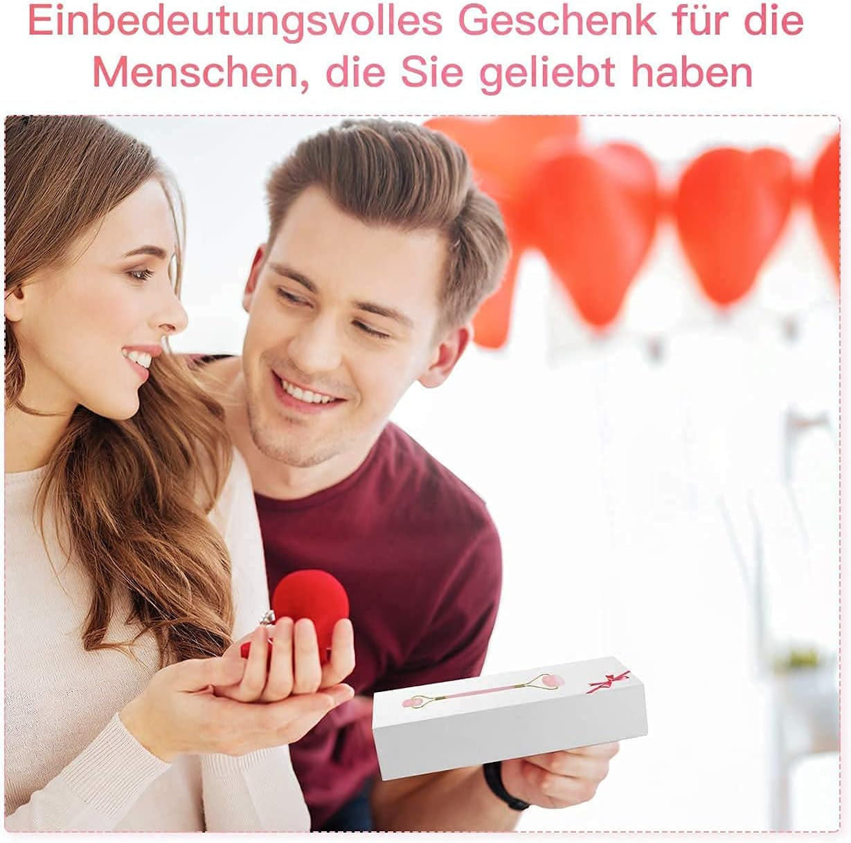 Gua Sha Y Rodillo De Jade Masajeador Facial，Rodillo Natural Facial De Cuarzo，Anti Arrugas anti Arrugas, Masaje Facial anti Envejecimiento De Rodillo (Rodillo De Cuarzo Rosa)