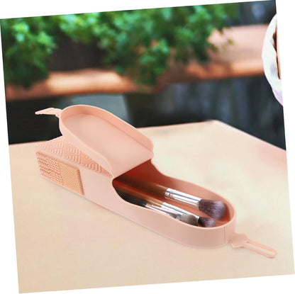 Travel Makeup Brush Case Cover Compact Cosmetic Storage Organizer for Eyebrow Pencil and Brushes for Women and Girls the Go for Travel and Events