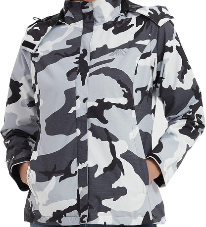 Women'S Waterproof Rain Jacket Lightweight Hooded Raincoat for Hiking Travel Outdoor