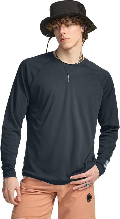 Men'S Rashguard Swim Shirts, UPF 50+ Cool Running Workout Loose-Fit Long Sleeve